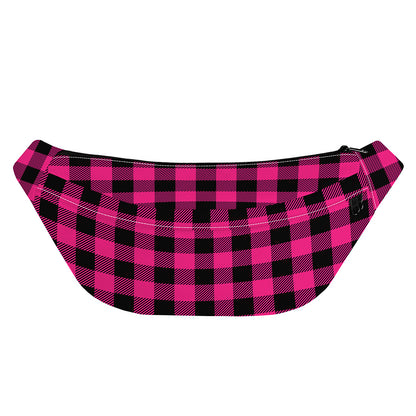 Pink And Black Buffalo Plaid Print Fanny Pack