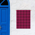 Pink And Black Buffalo Plaid Print Garden Flag