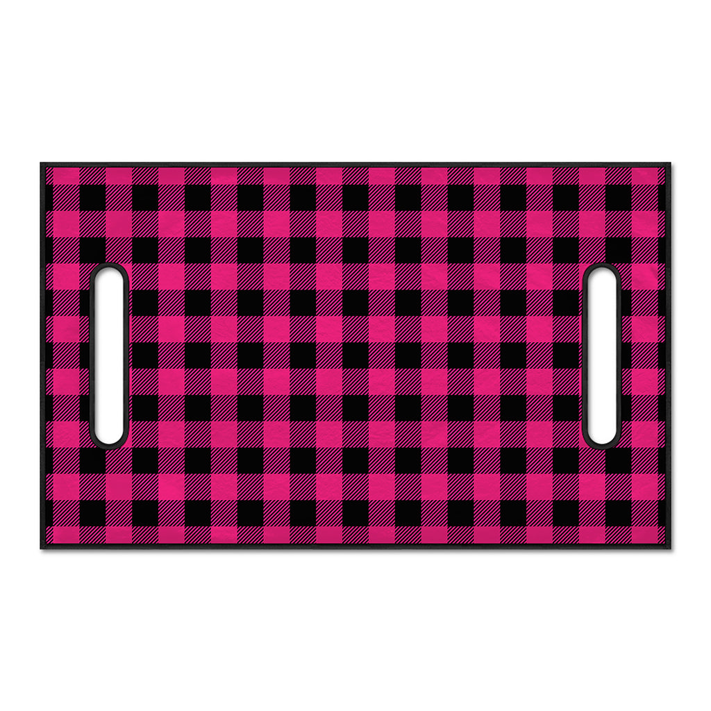 Pink And Black Buffalo Plaid Print Golf Cart Seat Cover