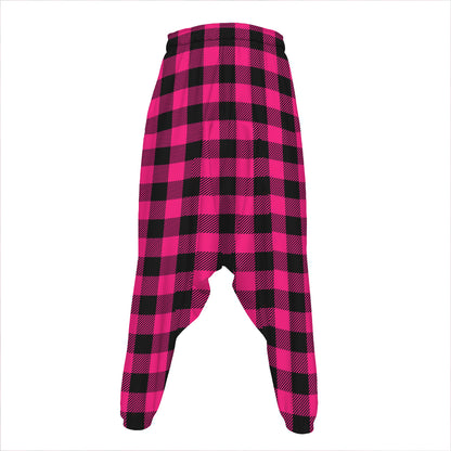 Pink And Black Buffalo Plaid Print Hammer Pants