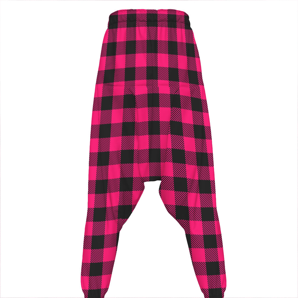 Pink And Black Buffalo Plaid Print Hammer Pants
