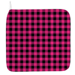 Pink And Black Buffalo Plaid Print Hand Towel