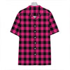 Pink And Black Buffalo Plaid Print Hawaiian Shirt
