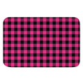 Pink And Black Buffalo Plaid Print Indoor Door Mat