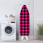 Pink And Black Buffalo Plaid Print Ironing Board Cover