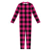 Pink And Black Buffalo Plaid Print Jumpsuit