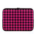 Pink And Black Buffalo Plaid Print Laptop Sleeve