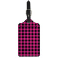 Pink And Black Buffalo Plaid Print Luggage Tag