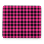 Pink And Black Buffalo Plaid Print Mouse Pad