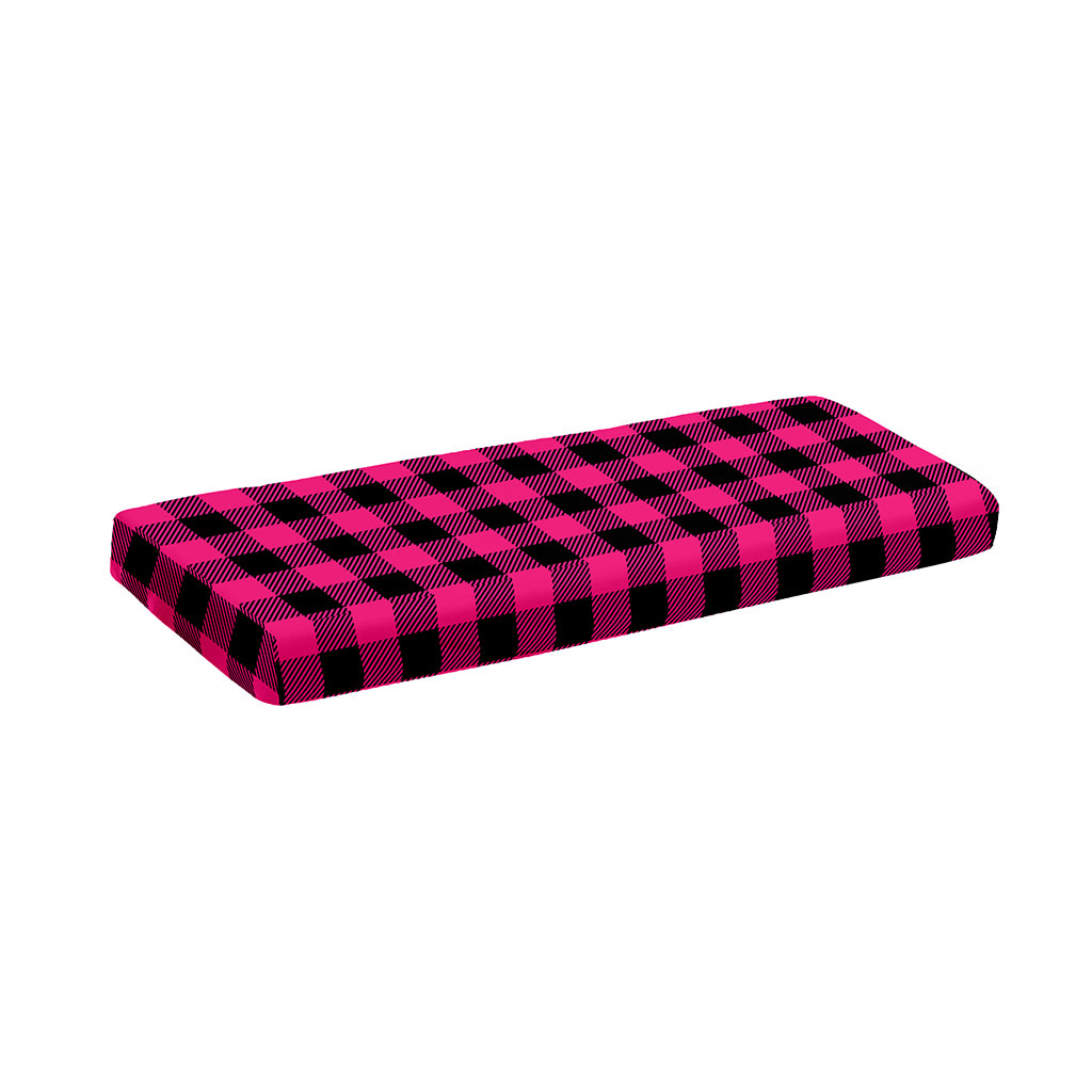 Pink And Black Buffalo Plaid Print Piano Keyboard Cover
