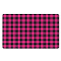 Pink And Black Buffalo Plaid Print Polyester Doormat