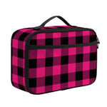 Pink And Black Buffalo Plaid Print Portable Lunch Bag