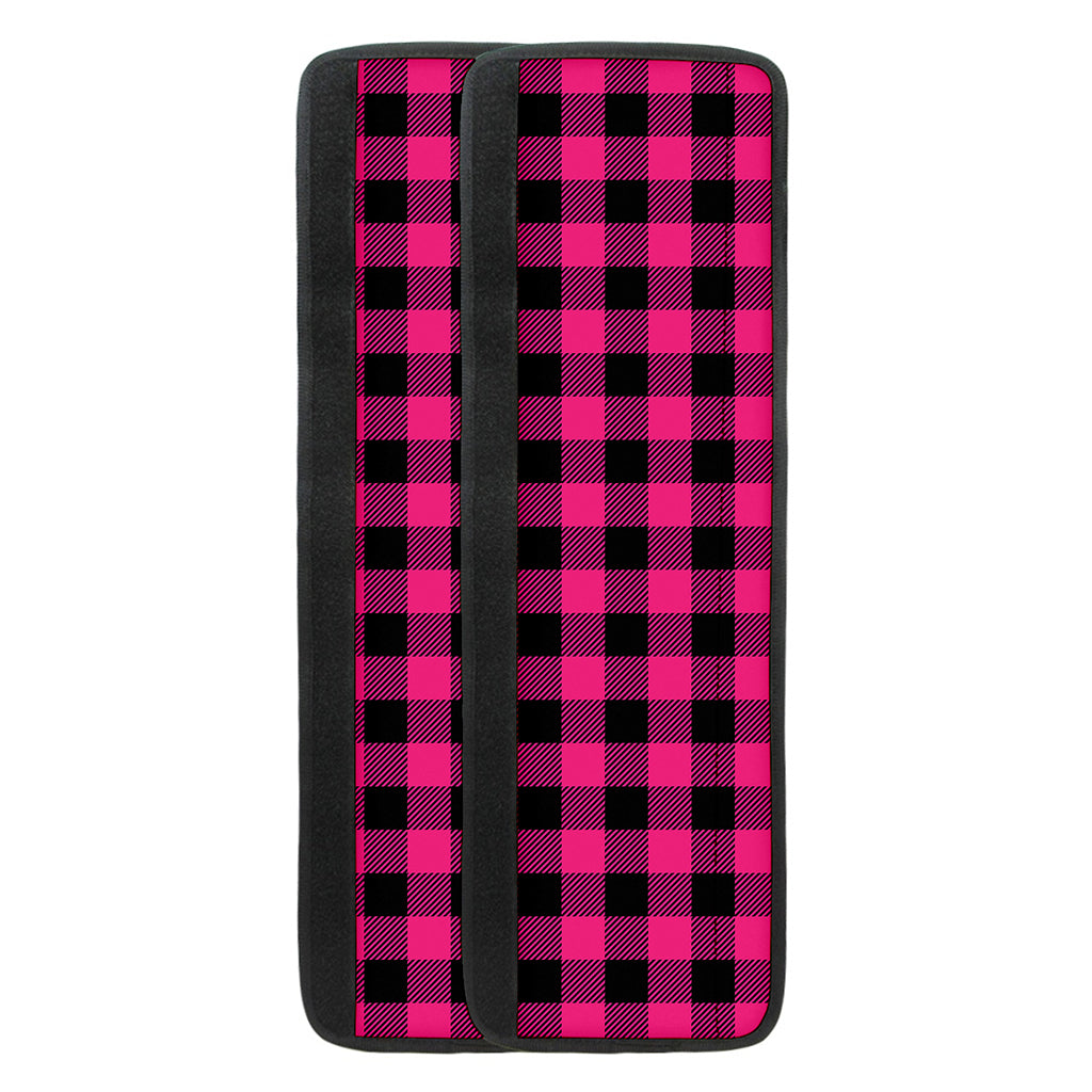 Pink And Black Buffalo Plaid Print Refrigerator Handle Covers