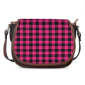 Pink And Black Buffalo Plaid Print Saddle Bag