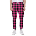 Pink And Black Buffalo Plaid Print Joggers