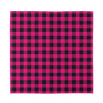 Pink And Black Buffalo Plaid Print Silk Bandana
