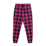 Pink And Black Buffalo Plaid Print Sweatpants