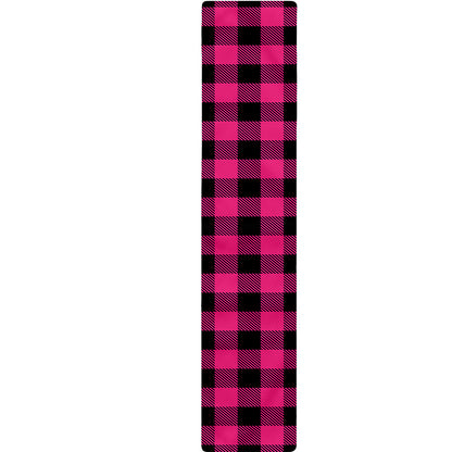 Pink And Black Buffalo Plaid Print Table Runner