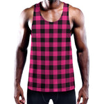 Pink And Black Buffalo Plaid Print Training Tank Top