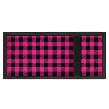 Pink And Black Buffalo Plaid Print Trifold Wallet