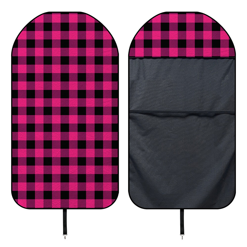 Pink And Black Buffalo Plaid Print Waterproof Car Seat Cover