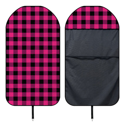 Pink And Black Buffalo Plaid Print Waterproof Car Seat Cover
