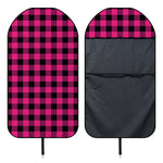 Pink And Black Buffalo Plaid Print Waterproof Car Seat Cover