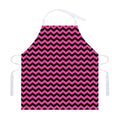 Pink And Black Chevron Pattern Print Adjustable Apron