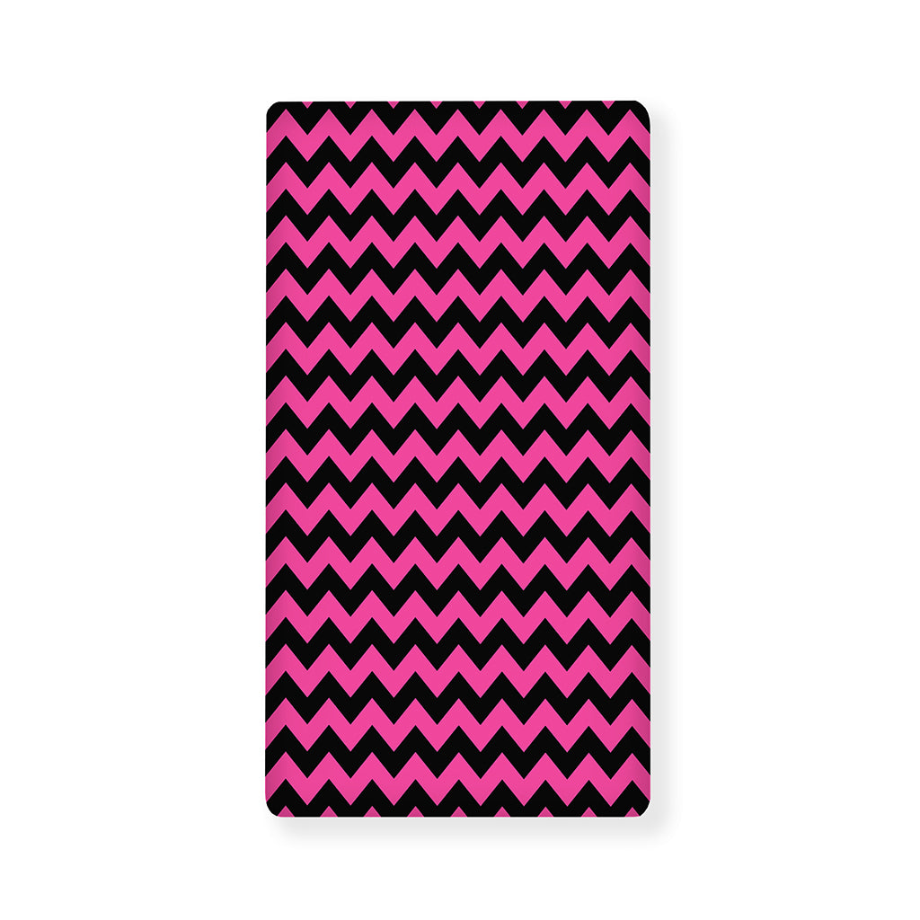 Pink And Black Chevron Pattern Print Baby Crib Sheet