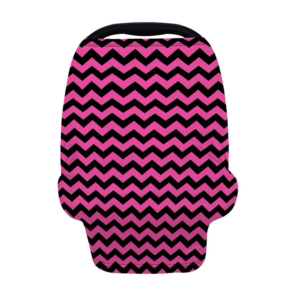 Pink And Black Chevron Pattern Print Baby Seat Cover