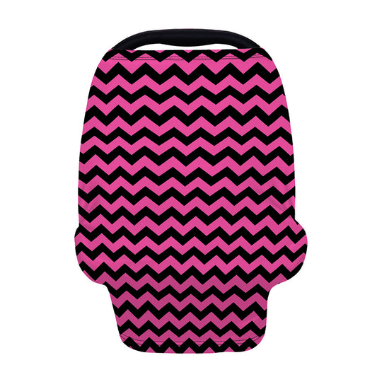 Pink And Black Chevron Pattern Print Baby Seat Cover
