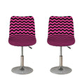 Pink And Black Chevron Pattern Print Bar Stool Covers