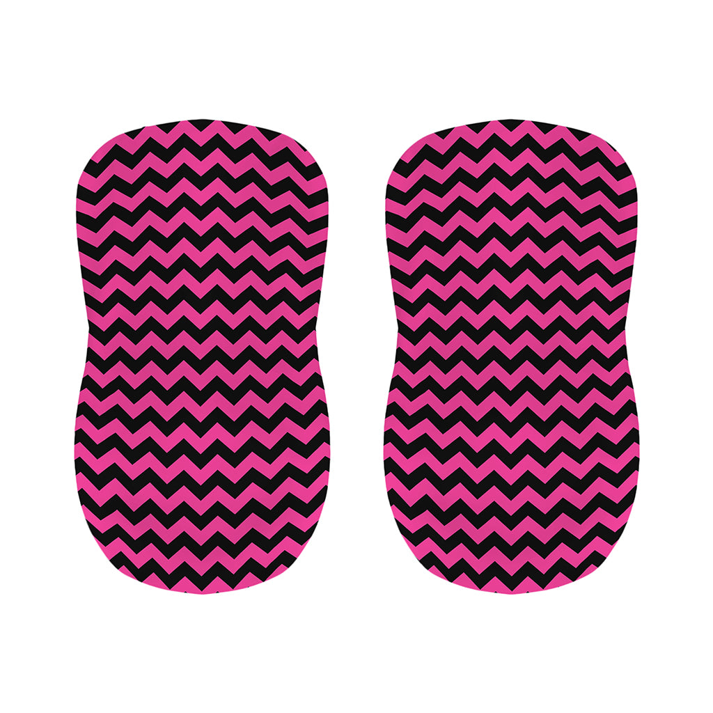 Pink And Black Chevron Pattern Print Bar Stool Covers