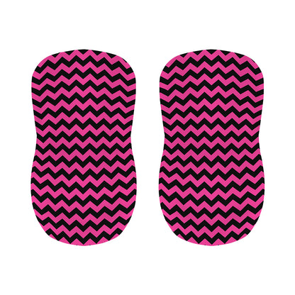 Pink And Black Chevron Pattern Print Bar Stool Covers