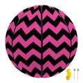 Pink And Black Chevron Pattern Print Basketball