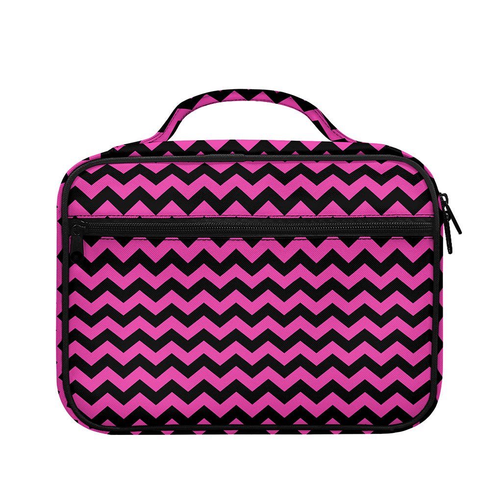 Pink And Black Chevron Pattern Print Briefcase Bible Bag