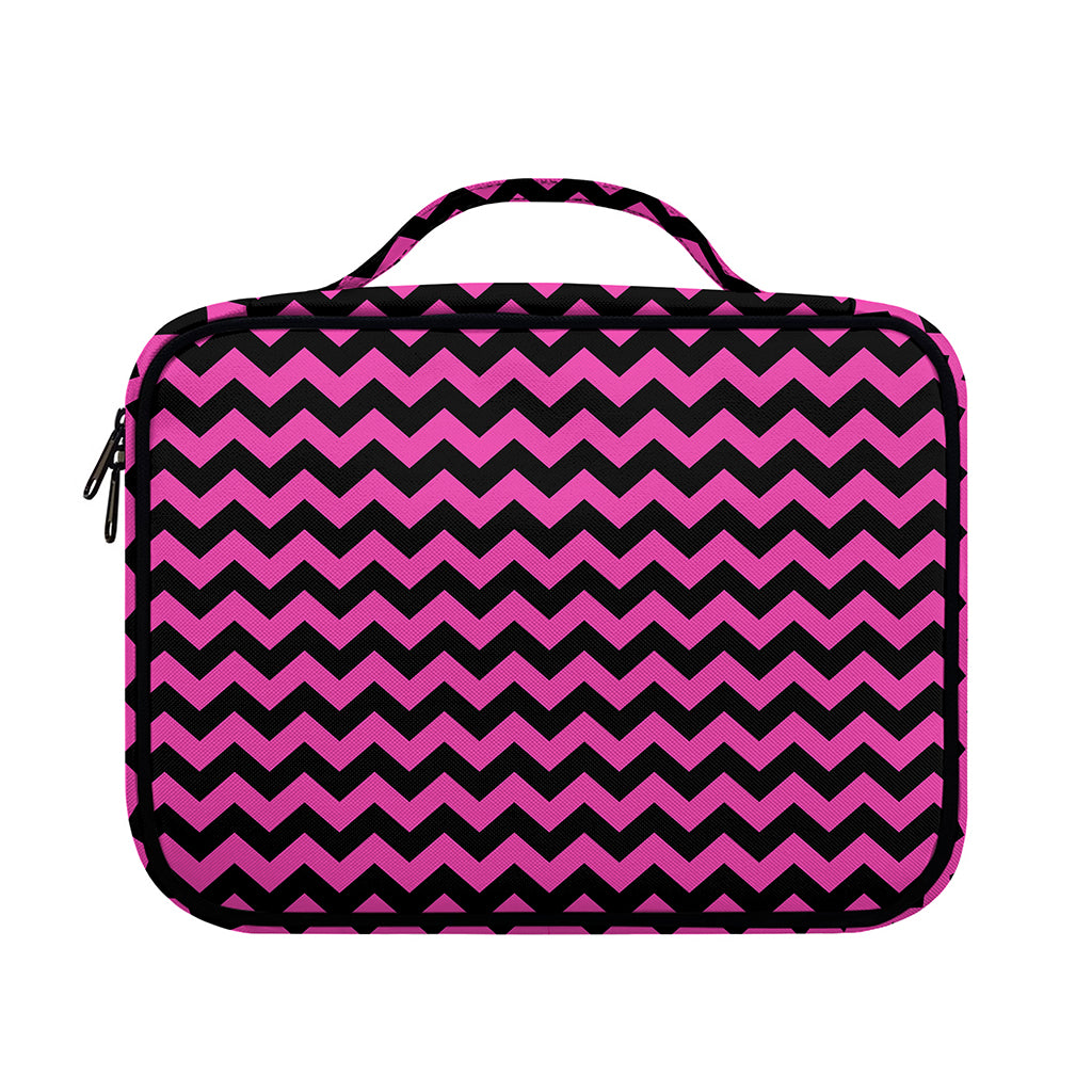 Pink And Black Chevron Pattern Print Briefcase Bible Bag