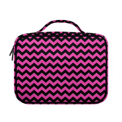Pink And Black Chevron Pattern Print Briefcase Bible Bag