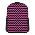Pink And Black Chevron Pattern Print Casual Backpack