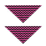 Pink And Black Chevron Pattern Print Dog Bandana