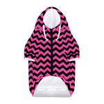 Pink And Black Chevron Pattern Print Dog Zip Up Hoodie