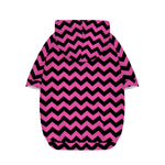 Pink And Black Chevron Pattern Print Dog Zip Up Hoodie