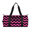 Pink And Black Chevron Pattern Print Gym Bag