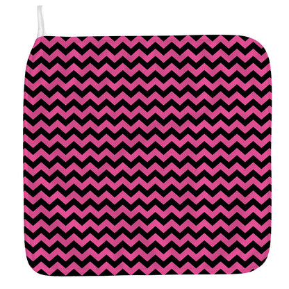 Pink And Black Chevron Pattern Print Hand Towel