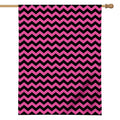 Pink And Black Chevron Pattern Print House Flag