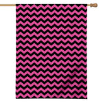 Pink And Black Chevron Pattern Print House Flag