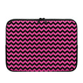 Pink And Black Chevron Pattern Print Laptop Sleeve