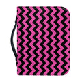 Pink And Black Chevron Pattern Print Leather Bible Cover