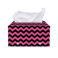 Pink And Black Chevron Pattern Print Leather Tissue Box Cover