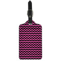 Pink And Black Chevron Pattern Print Luggage Tag